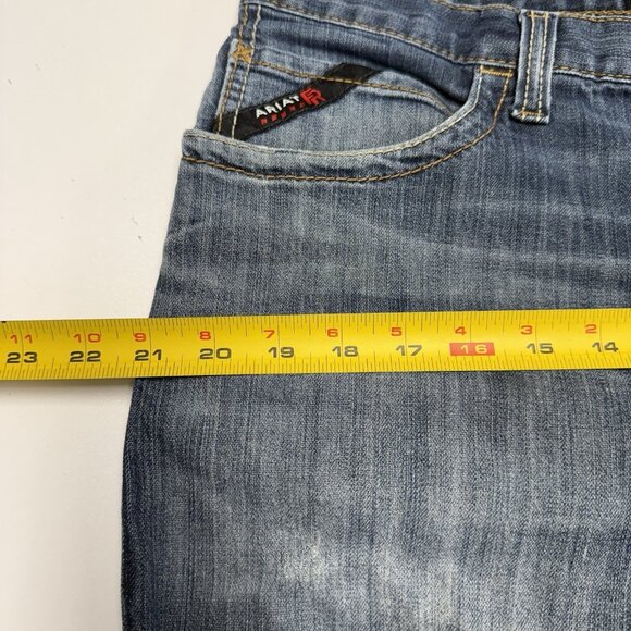 Ariat M4 FR Relaxed Boot Cut Jeans Mens 36x30 Blue Workwear Western Cowboy - Picture 14 of 16